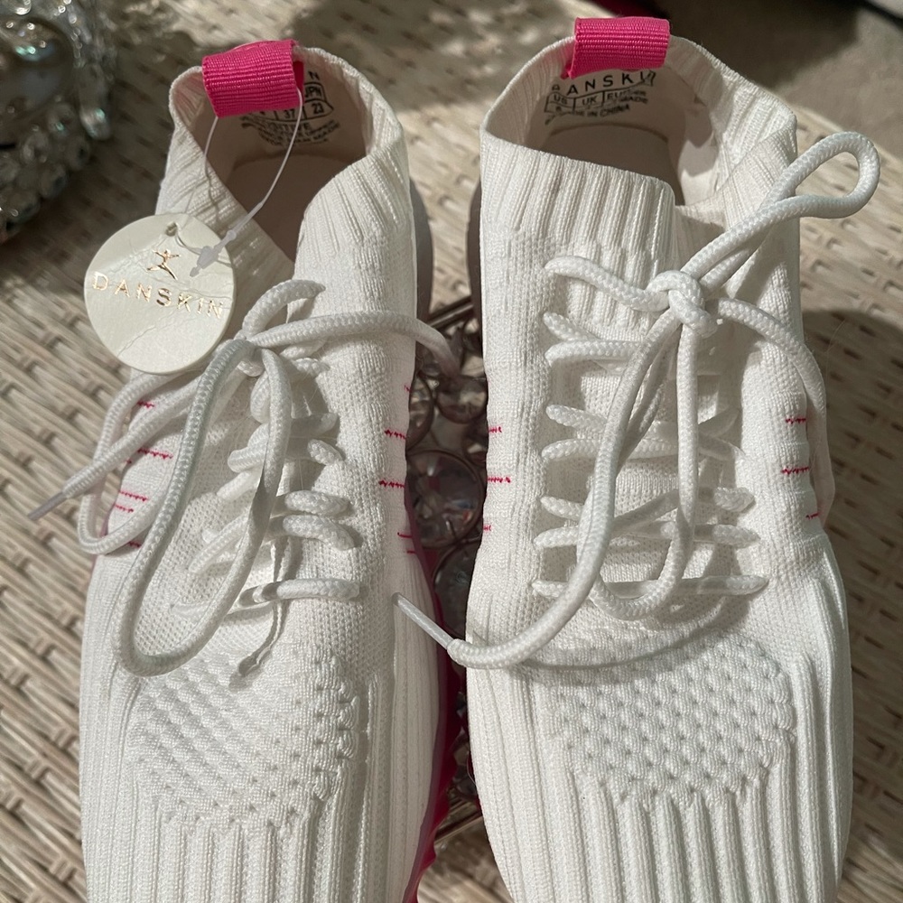 Danskin White & Hot Pink Sneakers